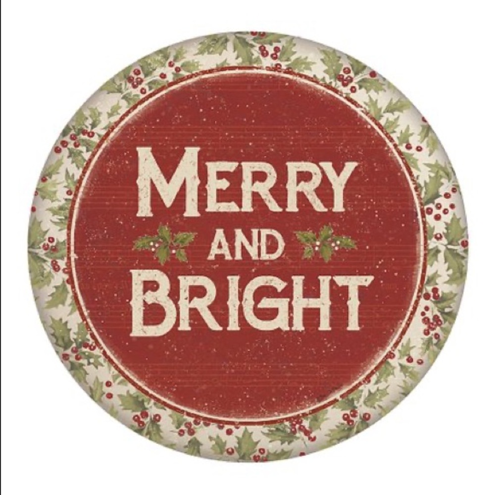 NWT Primitives by Kathy Merry & Bright Holly Plate